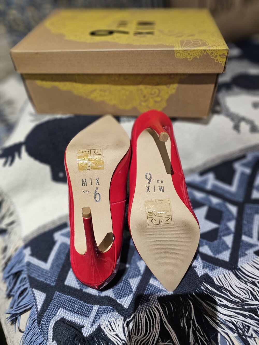 Red Patent Pointed-Toe Pumps - Picture 5 of 6